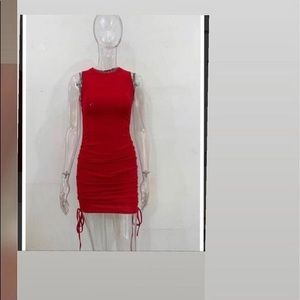 Red fitted dress
